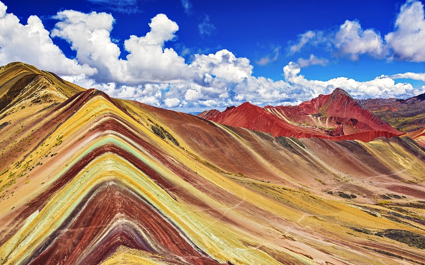 The stunning sight of Rainbow Mountain in the Red Valley, one of Peru's most sought-after views